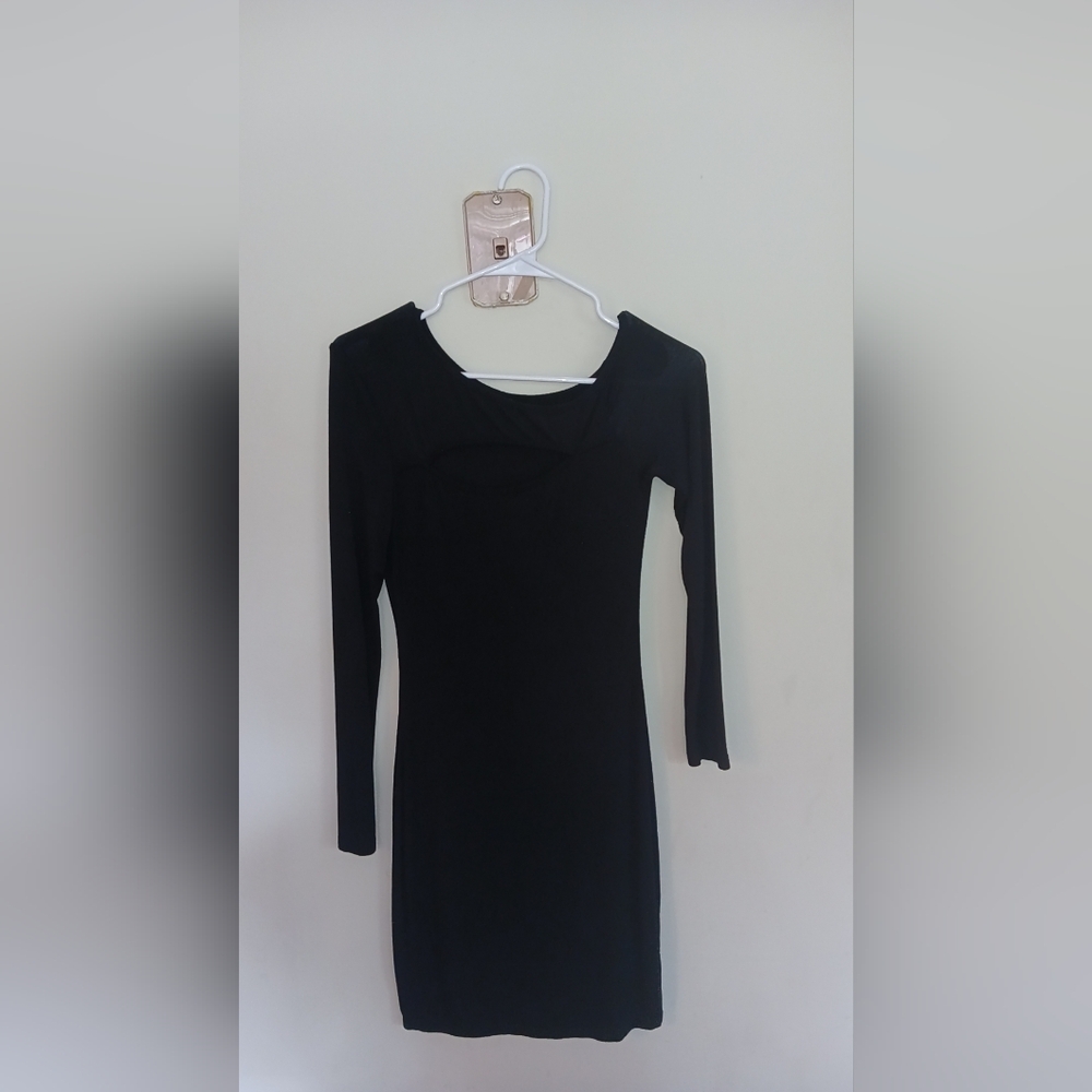 SHEIN Black Bodycon Long Sleeve Dress